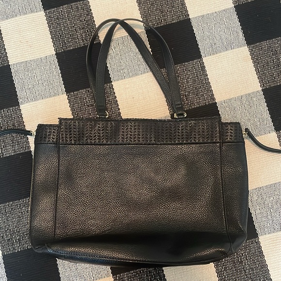 Steve Madden Black Leather Tote - Picture 2 of 5